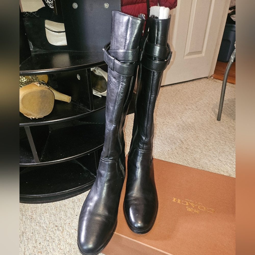 Coach black tall boots